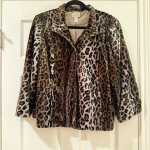 Chico's Animal Print Teddy Jacket
